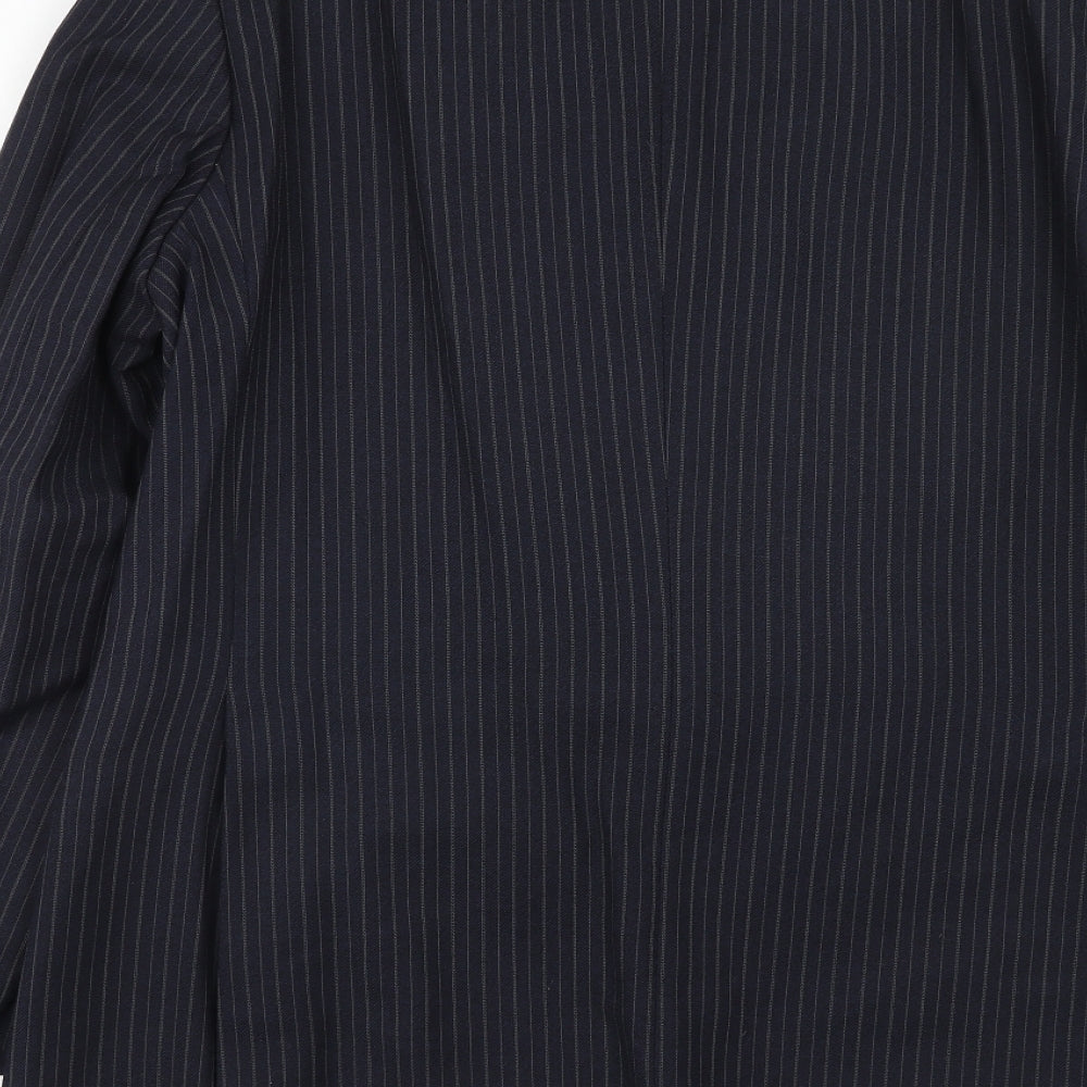 Leonard Lyle Mens Blue Striped Wool Jacket Suit Jacket Size 42 Regular