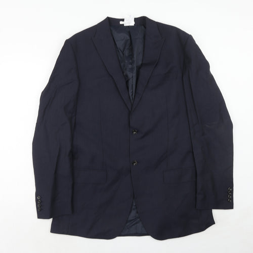 Marks and Spencer Mens Blue Polyester Jacket Suit Jacket Size 42 Regular