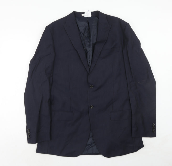 Marks and Spencer Mens Blue Polyester Jacket Suit Jacket Size 42 Regular