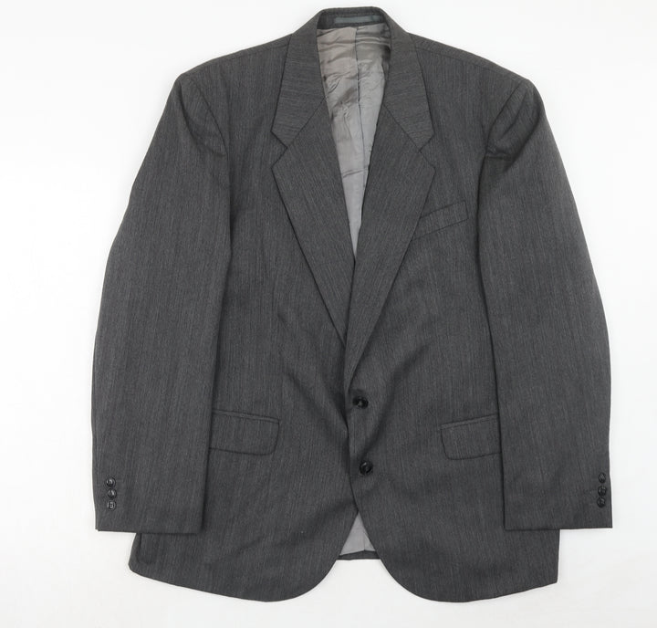 charles knight Mens Grey Polyester Jacket Suit Jacket Size 40 Regular