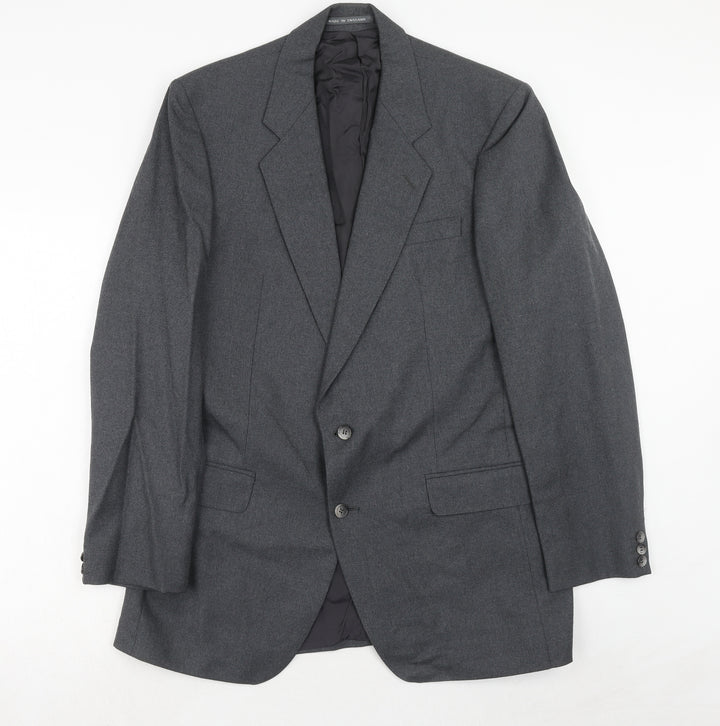 THE LABEL Mens Grey Wool Jacket Suit Jacket Size 40 Regular