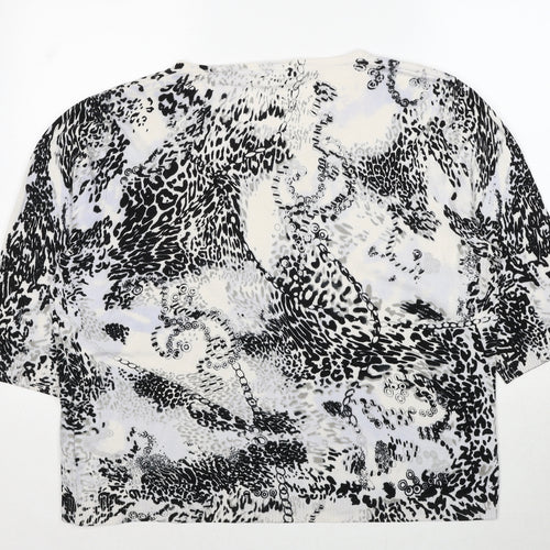 Rogers Womens Multicoloured V-Neck Animal Print Viscose Pullover Jumper Size 28 - Leopard Print