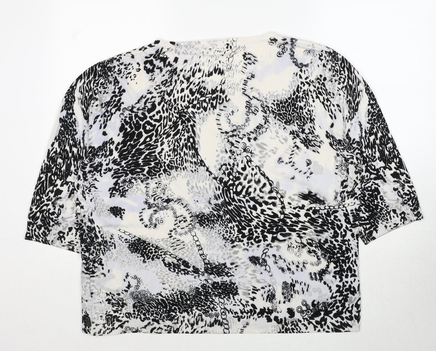 Rogers Womens Multicoloured V-Neck Animal Print Viscose Pullover Jumper Size 28 - Leopard Print