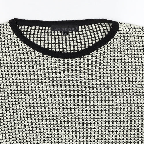 Topshop Womens Black Round Neck Acrylic Pullover Jumper Size 6
