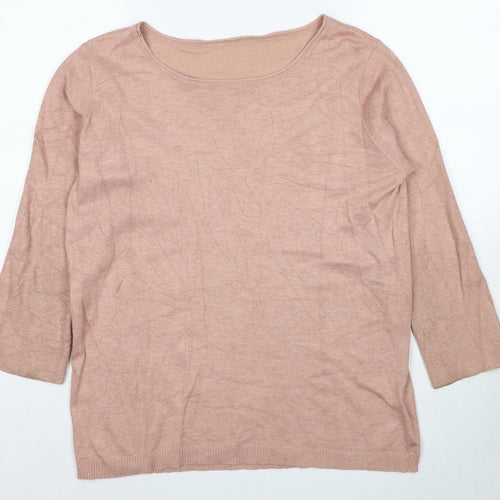 Minus Womens Pink Boat Neck Viscose Pullover Jumper Size XL