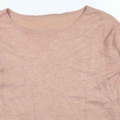 Minus Womens Pink Boat Neck Viscose Pullover Jumper Size XL