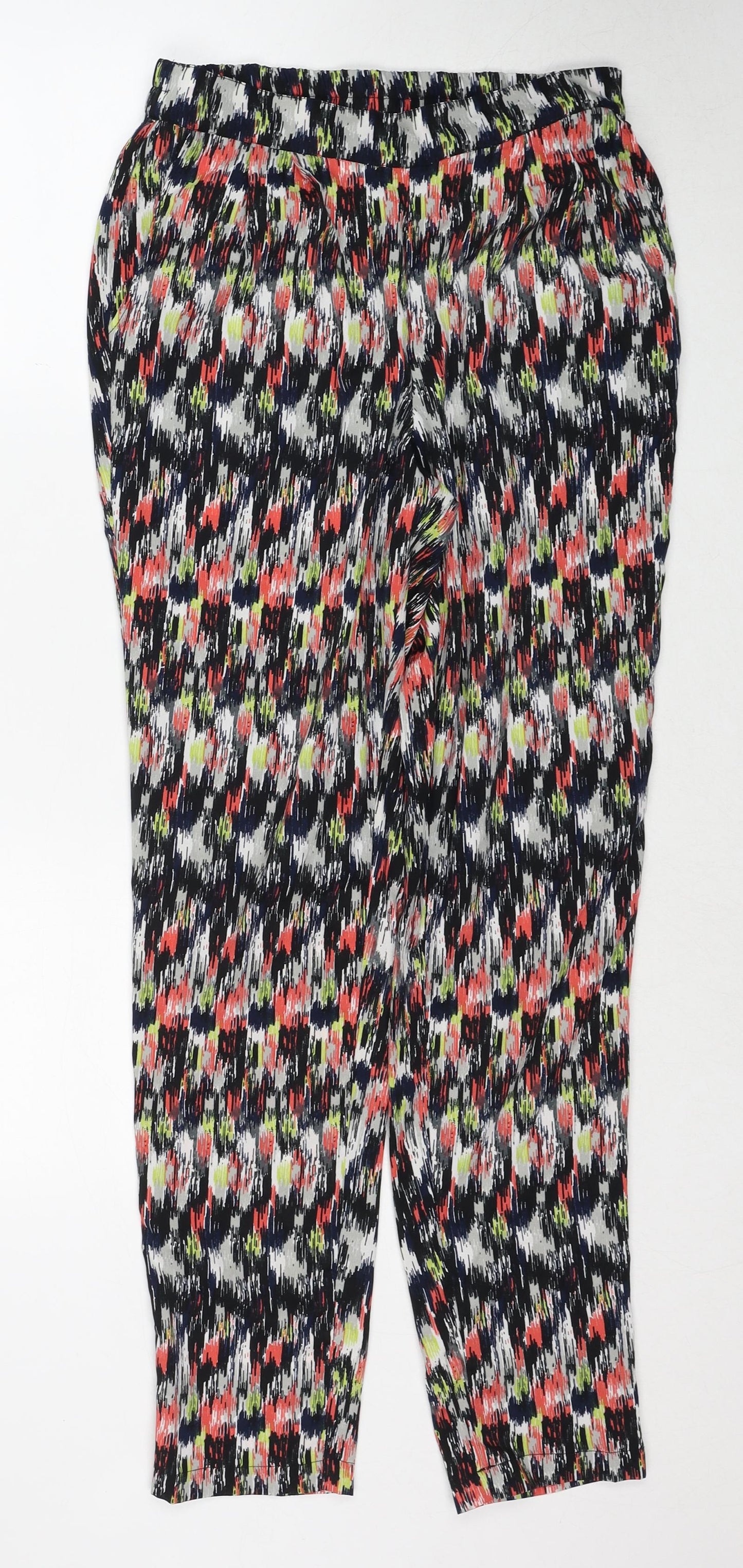 VERO MODA Womens Multicoloured Geometric Polyester Trousers Size M Regular