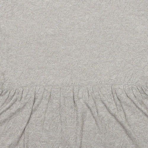 NEXT Womens Grey Polyester Basic T-Shirt Size 8 Round Neck
