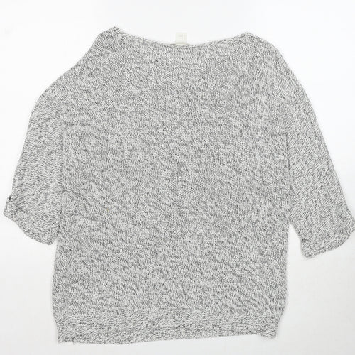 H&M Womens Grey Round Neck Cotton Pullover Jumper Size S