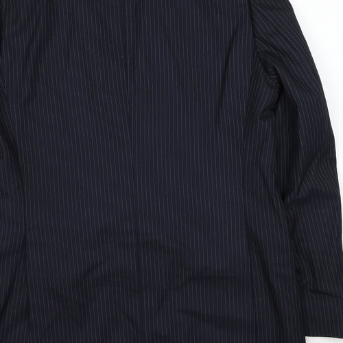 Conforn Mens Blue Striped Polyester Jacket Suit Jacket Size 44 Regular