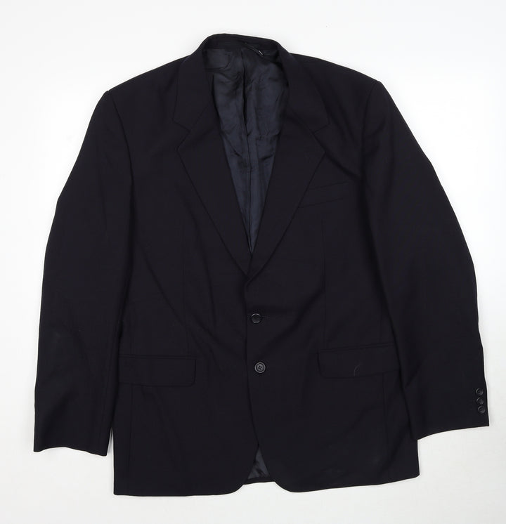 Vartkes Mens Black Acetate Jacket Suit Jacket Size 42 Regular