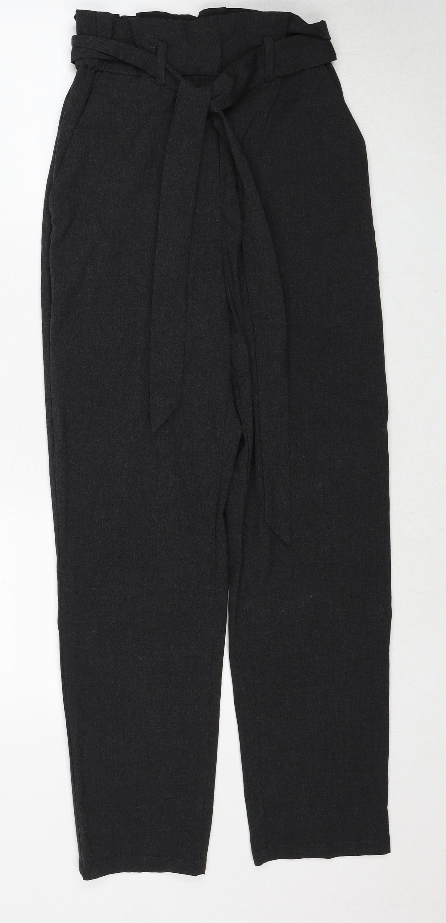 H&M Womens Grey Polyester Trousers Size 8 Regular Zip