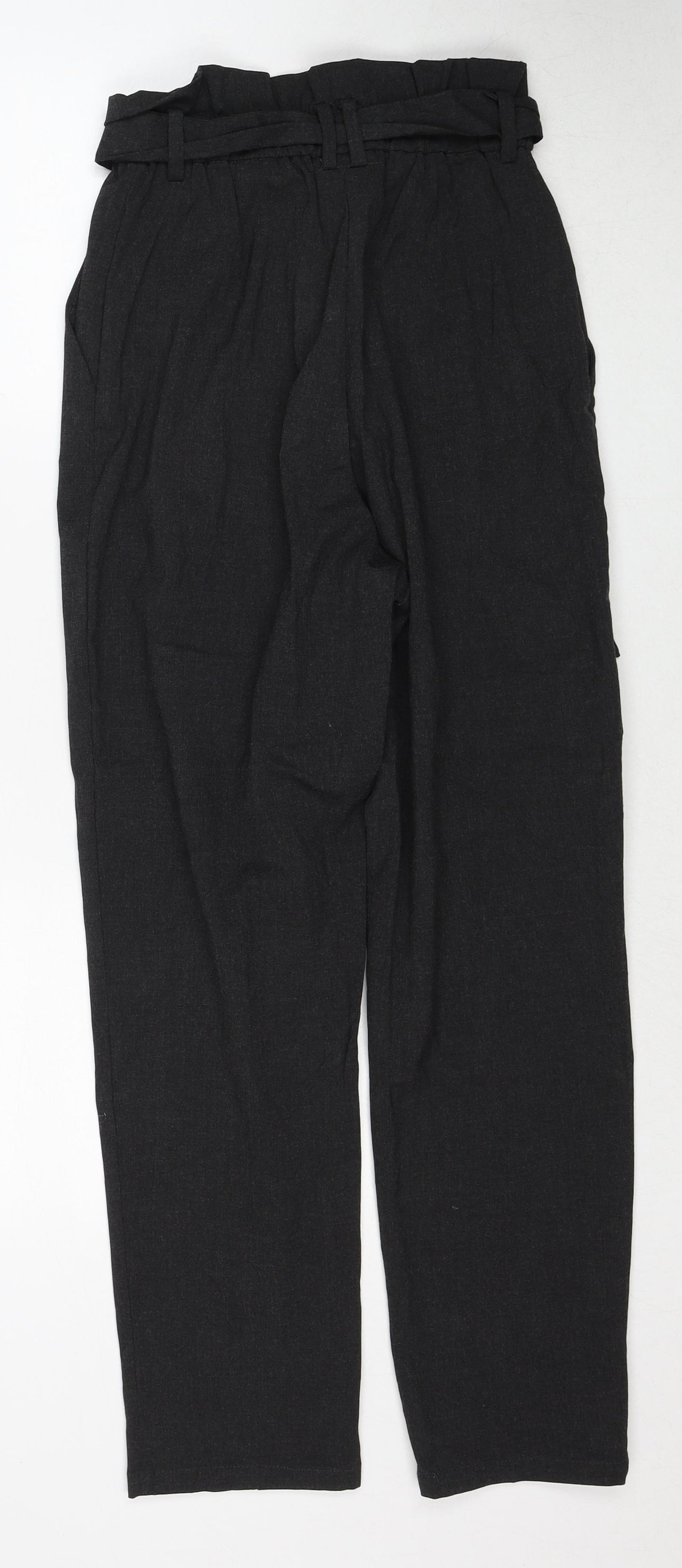 H&M Womens Grey Polyester Trousers Size 8 Regular Zip