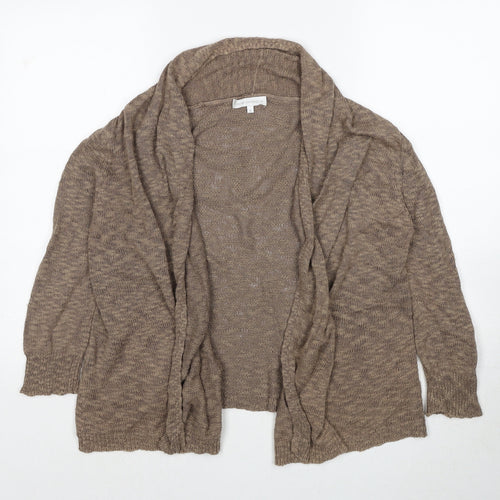 RJR.John Rocha Womens Brown V-Neck Polyester Cardigan Jumper Size 14
