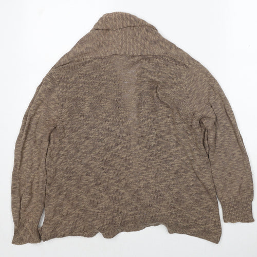 RJR.John Rocha Womens Brown V-Neck Polyester Cardigan Jumper Size 14