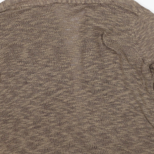 RJR.John Rocha Womens Brown V-Neck Polyester Cardigan Jumper Size 14