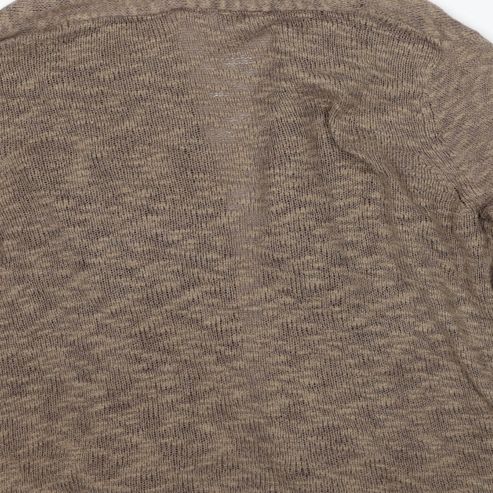 RJR.John Rocha Womens Brown V-Neck Polyester Cardigan Jumper Size 14