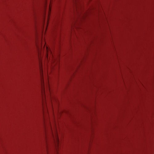 Yessica Womens Red Cotton Chino Trousers Size 14 Regular Zip