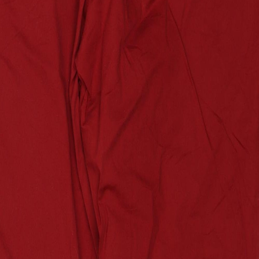 Yessica Womens Red Cotton Chino Trousers Size 14 Regular Zip