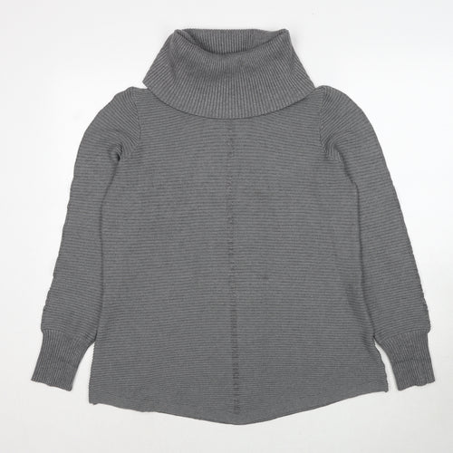Cyrus Womens Grey Roll Neck Viscose Pullover Jumper Size L