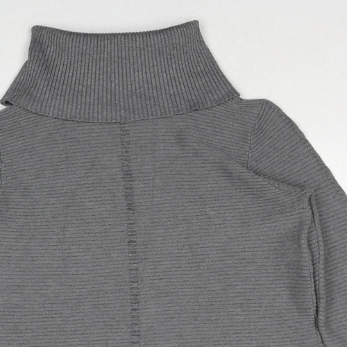 Cyrus Womens Grey Roll Neck Viscose Pullover Jumper Size L