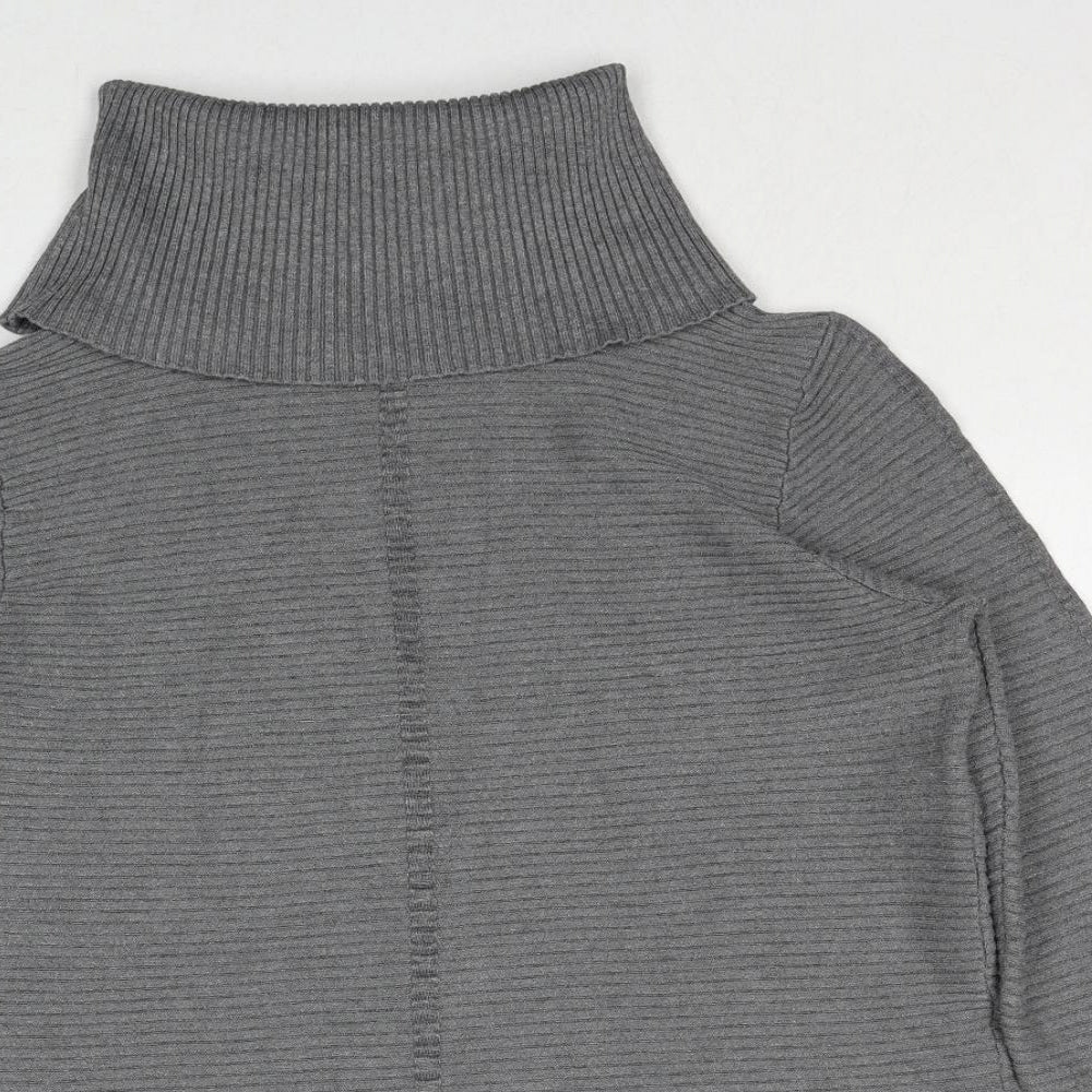 Cyrus Womens Grey Roll Neck Viscose Pullover Jumper Size L