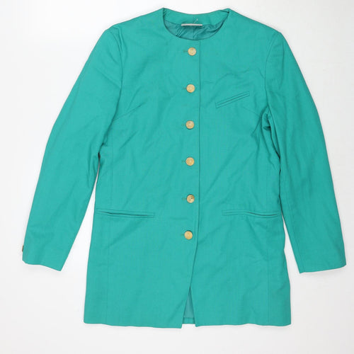 Plus Womens Green Overcoat Coat Size 12 Button