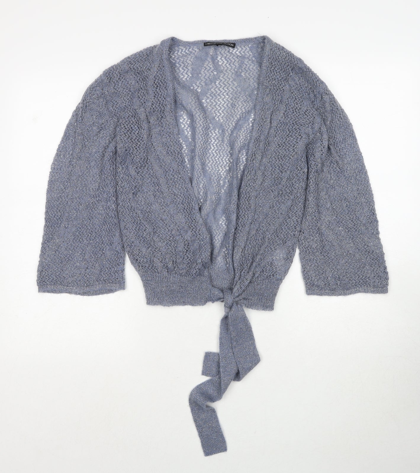 Marks and Spencer Womens Blue V-Neck Polyamide Cardigan Jumper Size S