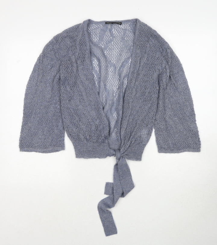 Marks and Spencer Womens Blue V-Neck Polyamide Cardigan Jumper Size S