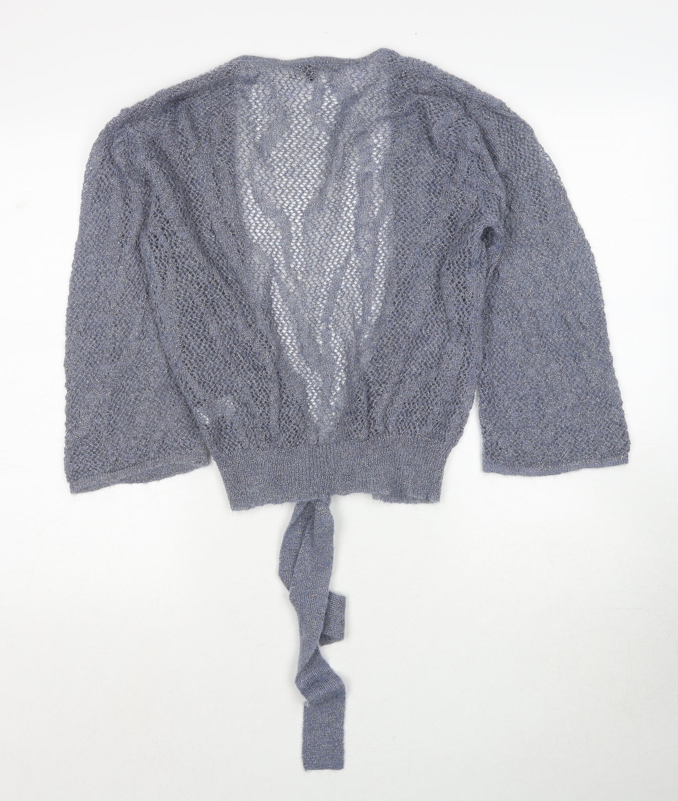 Marks and Spencer Womens Blue V-Neck Polyamide Cardigan Jumper Size S