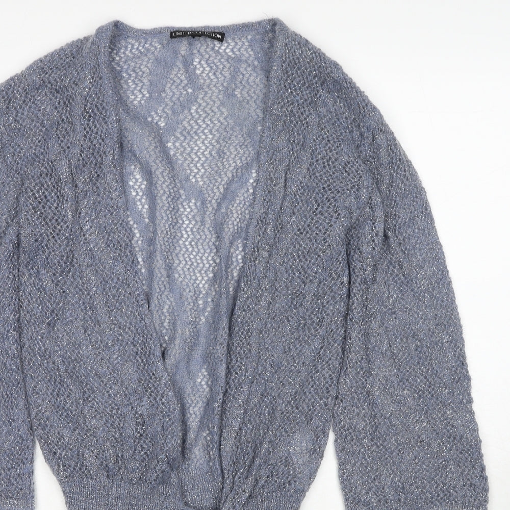 Marks and Spencer Womens Blue V-Neck Polyamide Cardigan Jumper Size S