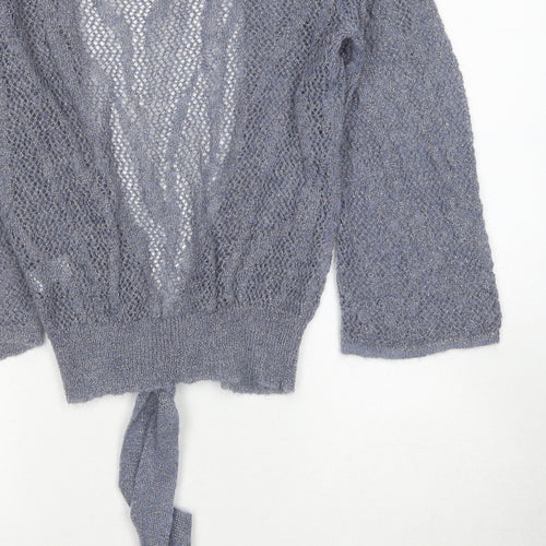 Marks and Spencer Womens Blue V-Neck Polyamide Cardigan Jumper Size S