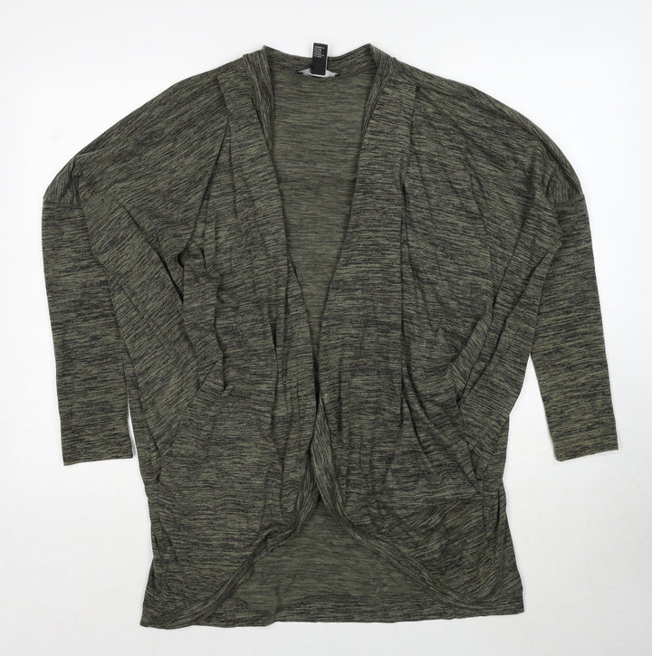 FOREVER 21 Womens Green V-Neck Cotton Cardigan Jumper Size M