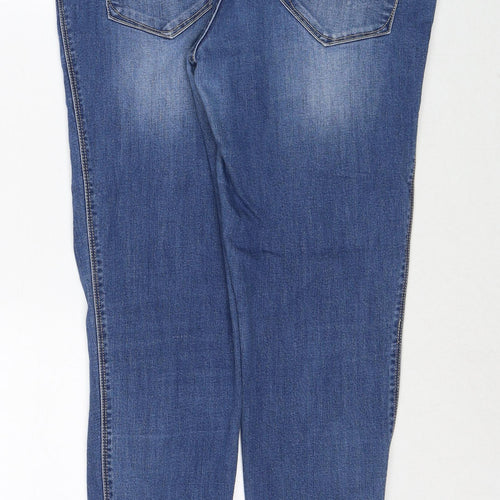 R.edition Womens Blue Cotton Skinny Jeans Size 14 Regular Zip