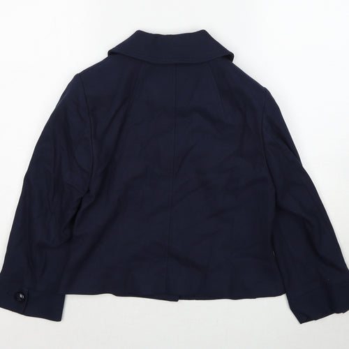 Linea Womens Blue Jacket Blazer Size 8 Button