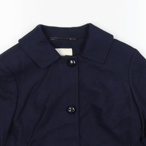 Linea Womens Blue Jacket Blazer Size 8 Button