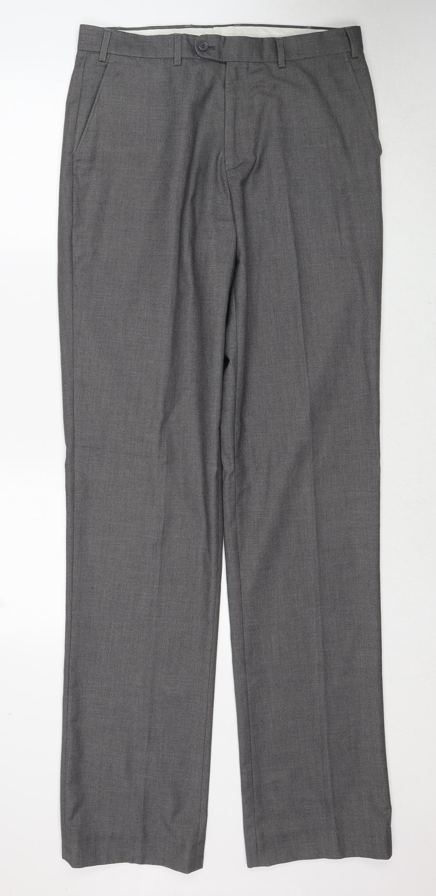 Skopes Mens Grey Polyester Chino Trousers Size 34 in Regular Zip