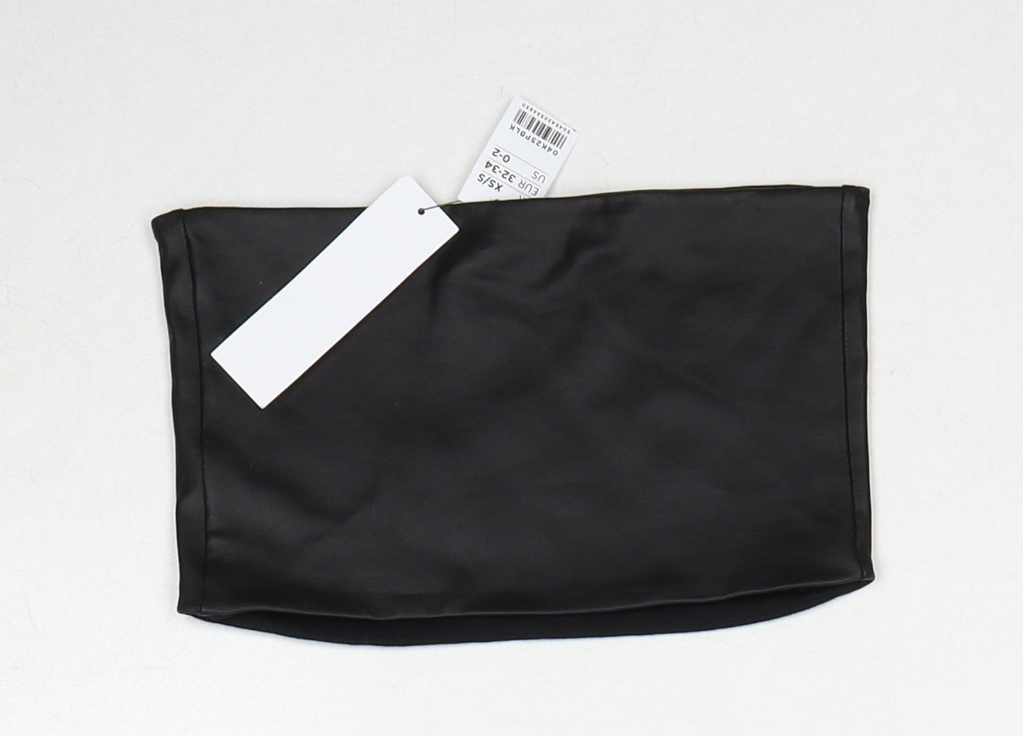 Topshop Womens Black Polyethylene Cropped Tank Size XS Square Neck - Size XS-S