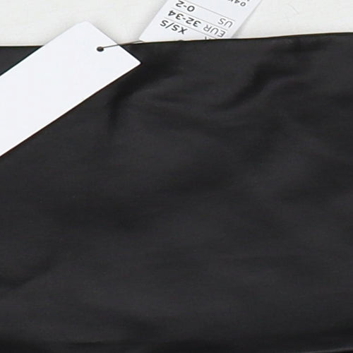 Topshop Womens Black Polyethylene Cropped Tank Size XS Square Neck - Size XS-S