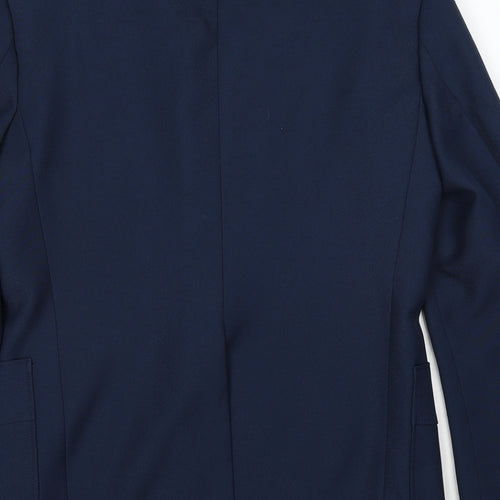 Cavalier Mens Blue Polyester Jacket Suit Jacket Size 38 Regular