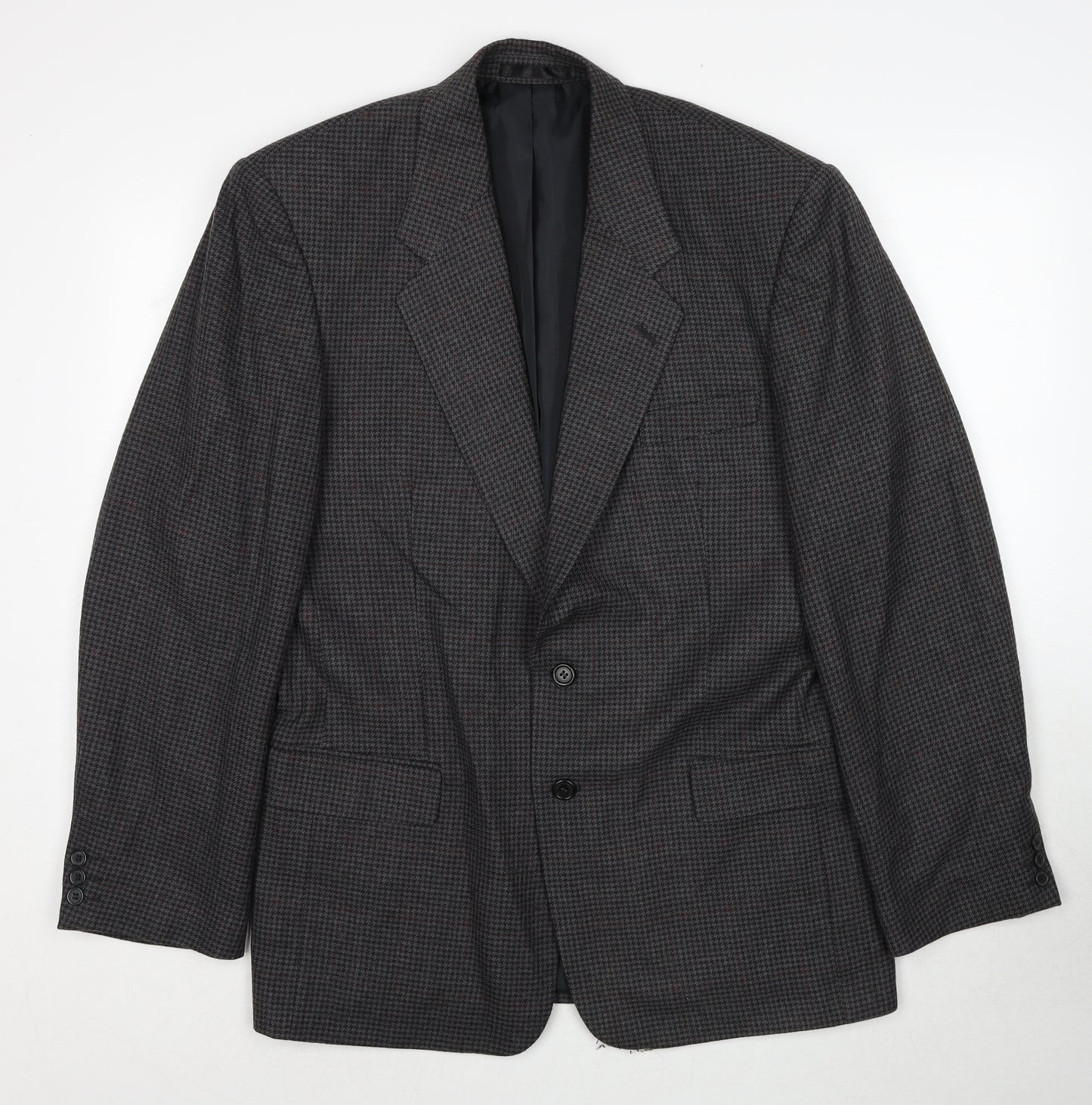 C&A Mens Grey Geometric Polyester Jacket Suit Jacket Size 40 Regular