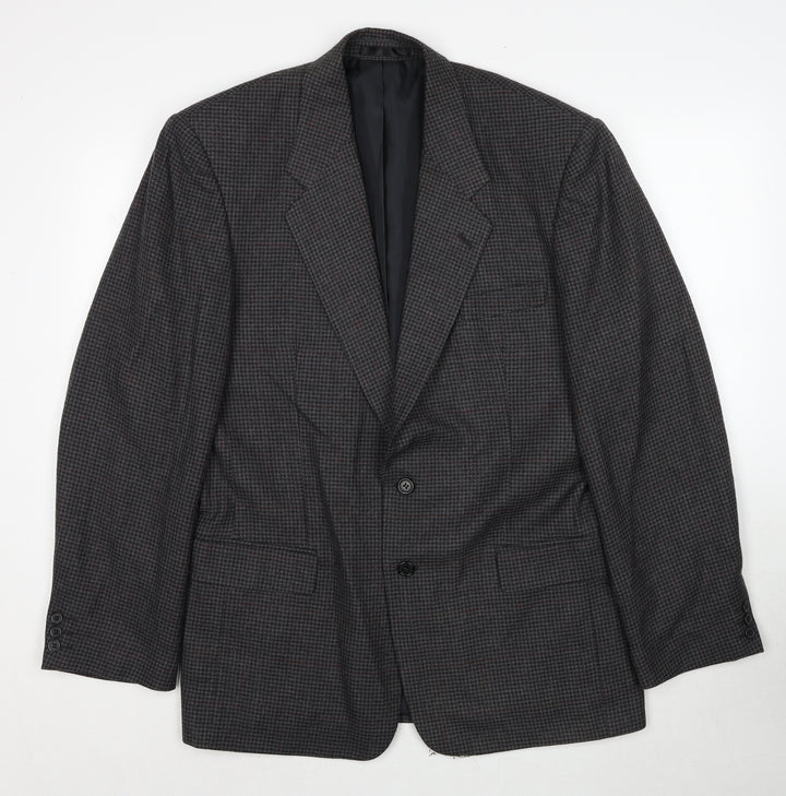 C&A Mens Grey Geometric Polyester Jacket Suit Jacket Size 40 Regular