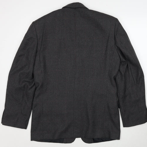 C&A Mens Grey Geometric Polyester Jacket Suit Jacket Size 40 Regular
