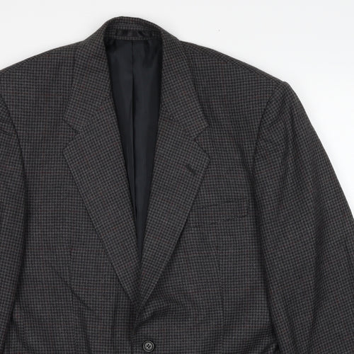 C&A Mens Grey Geometric Polyester Jacket Suit Jacket Size 40 Regular