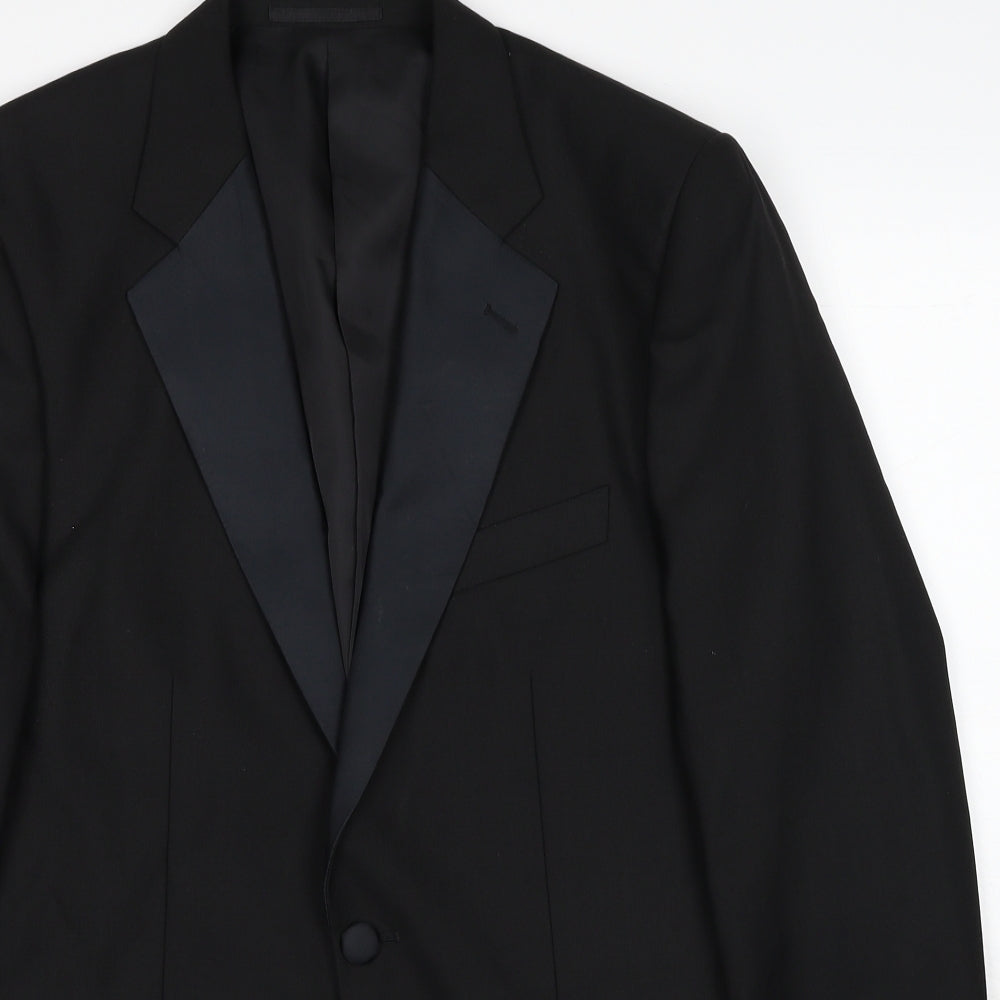 Apollo Mens Black Polyester Tuxedo Suit Jacket Size 38 Regular