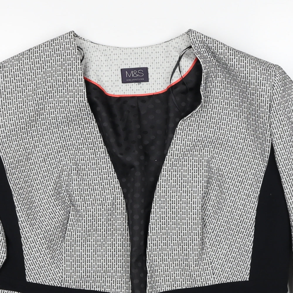 Marks and Spencer Womens Black Geometric Jacket Blazer Size 12