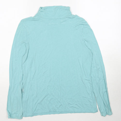 Flashlights Womens Blue Viscose Basic T-Shirt Size 20 High Neck