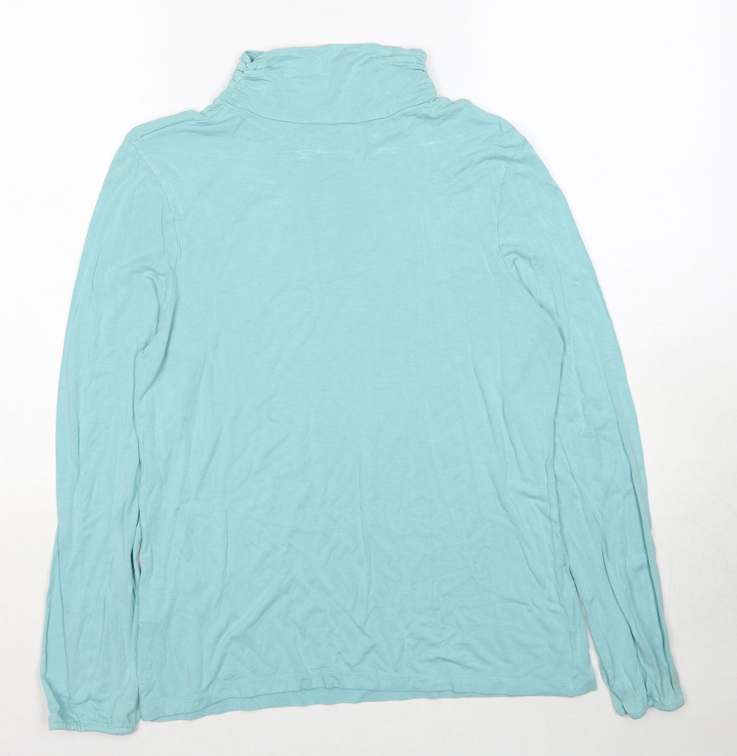 Flashlights Womens Blue Viscose Basic T-Shirt Size 20 High Neck