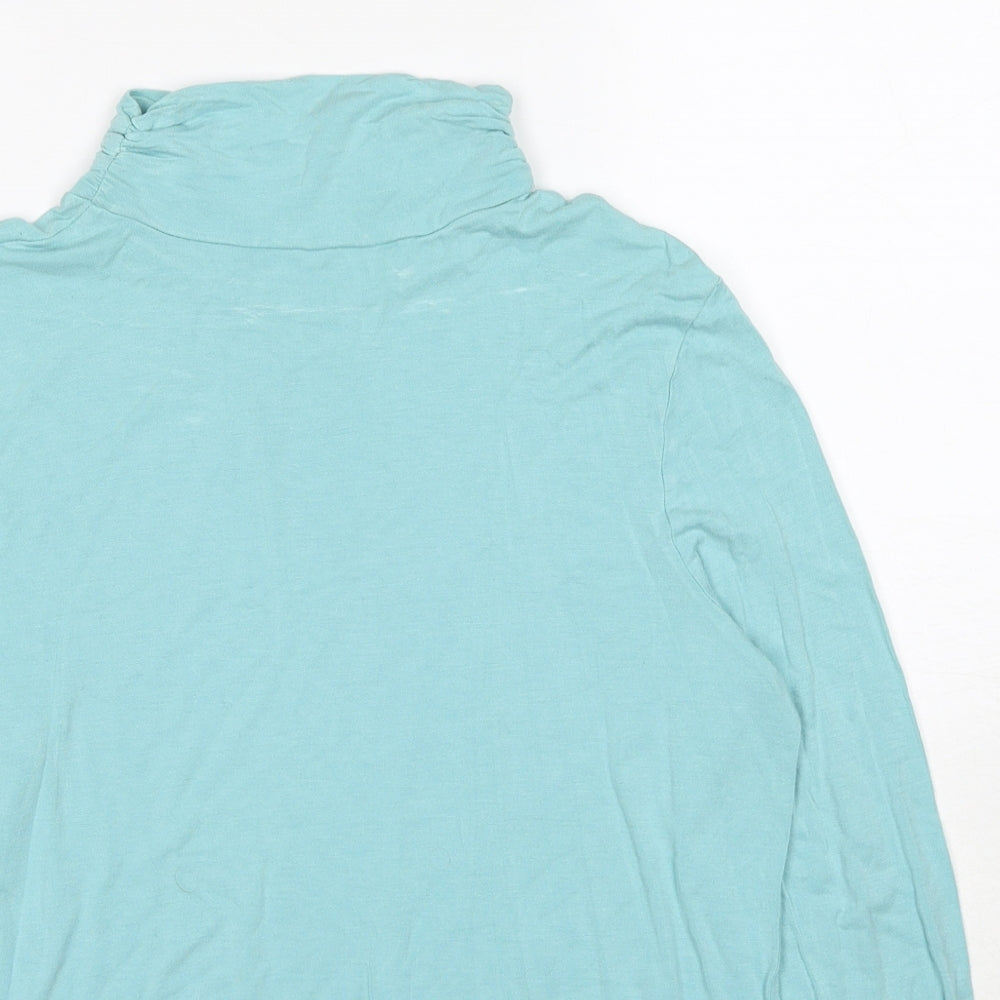 Flashlights Womens Blue Viscose Basic T-Shirt Size 20 High Neck