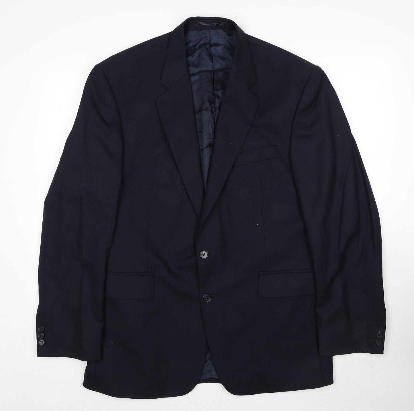The Label Mens Blue Wool Jacket Suit Jacket Size 44 Regular